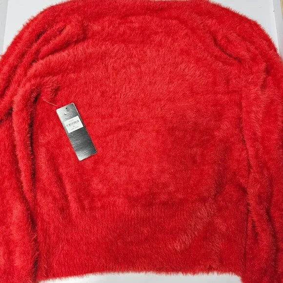 Bebe Embellished Logo Fuzzy Sweater - Picture 8 of 8